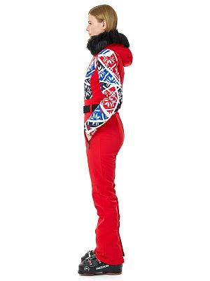 Превью Женский горнолыжный комбинезон Комбинезон горнолыжный POIVRE BLANC W24-0831-WO Print Scarlet Red